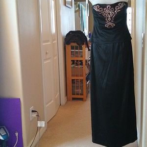 Vintage Randolph Duke strapless sequin black evening dress size 8